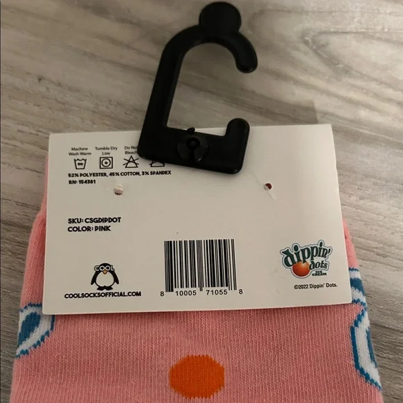 Women's Crew Socks - Pink with Blue and Orange Accents - Picture 3 of 5